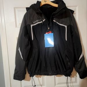 Xposur Men's 3- IN 1 Hooded Black Hooded Jacket Coat Size L